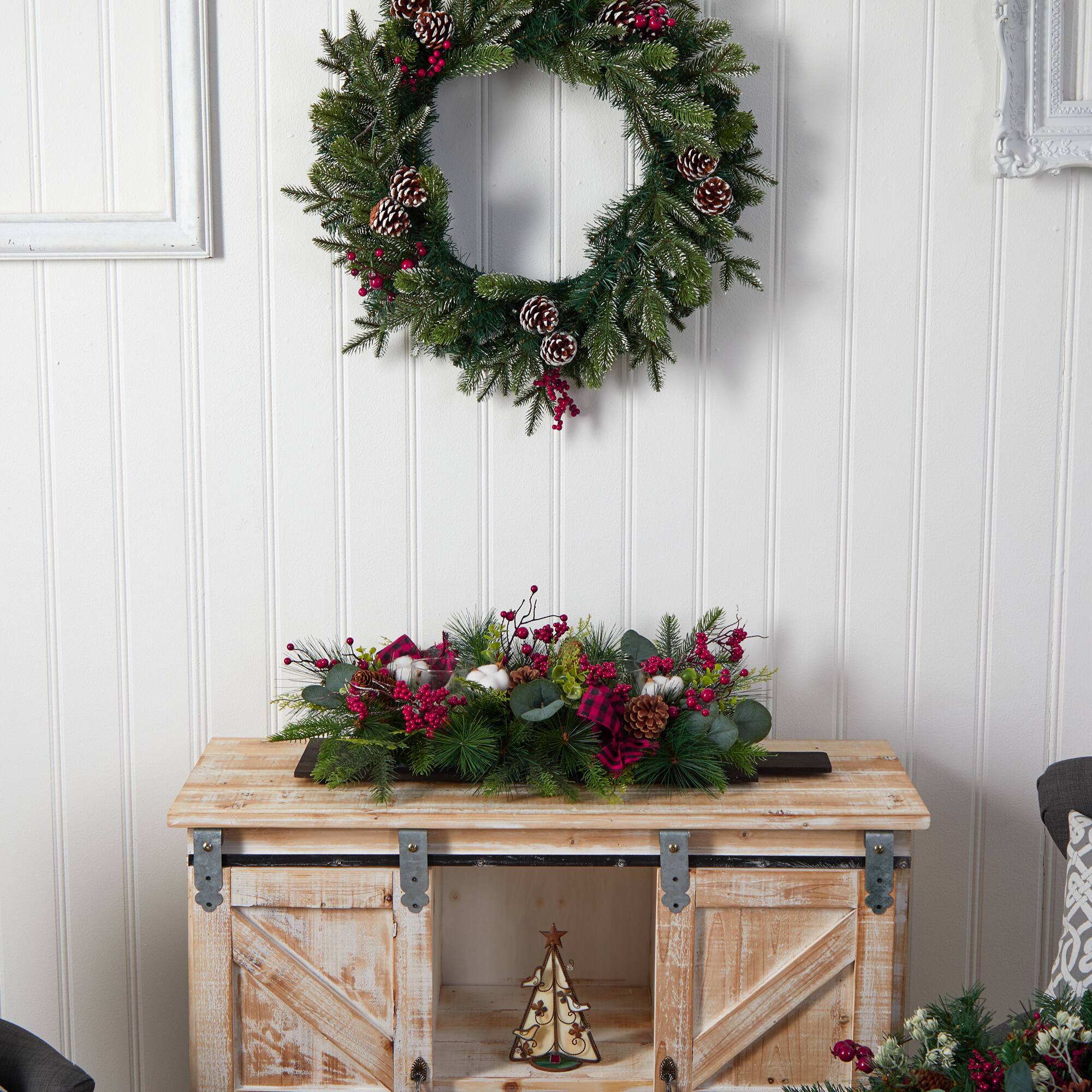 24" Berries, Pinecones & Eucalyptus Arrangement
